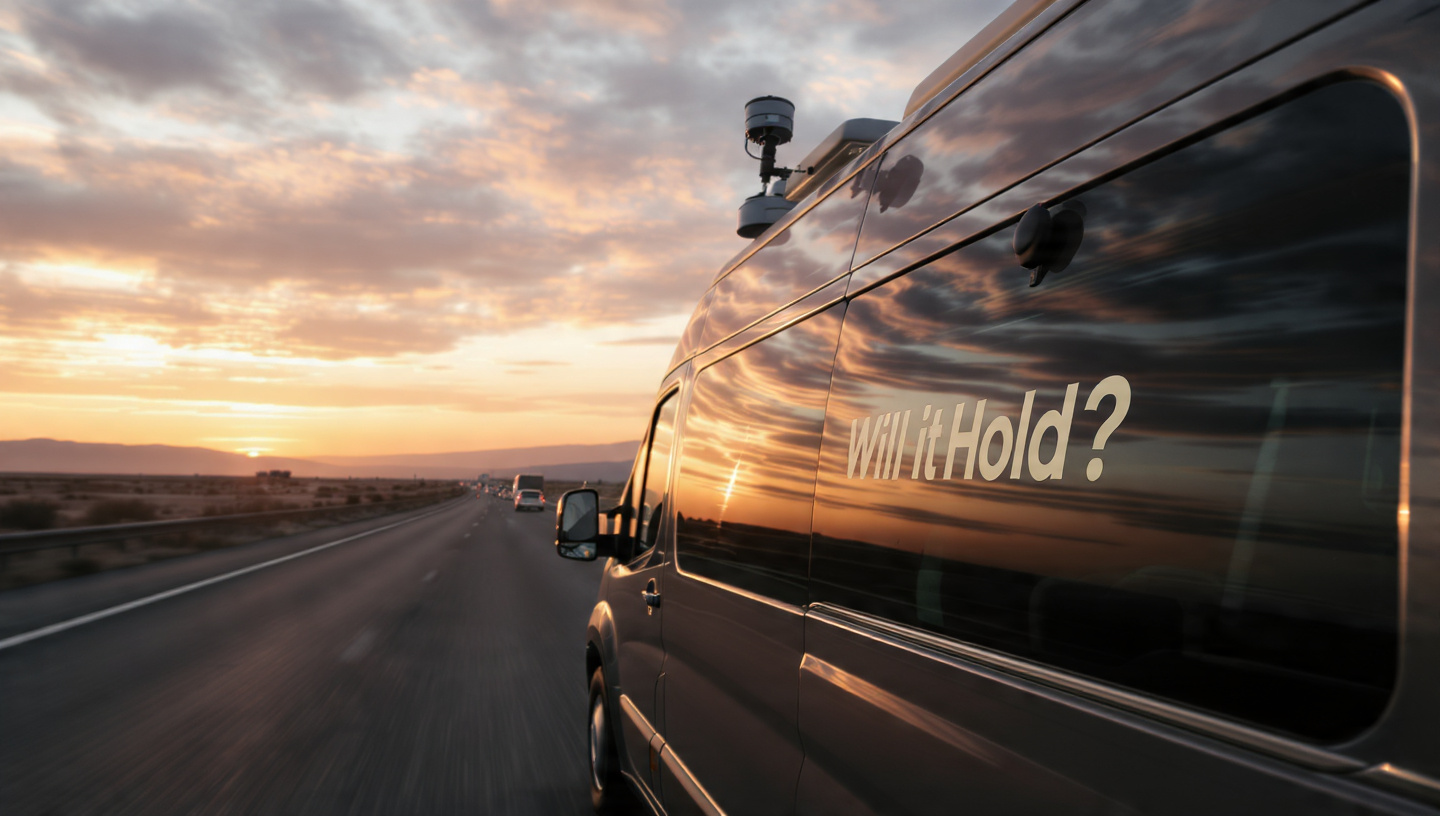 Starlink suction cup mount on glass tested for stability and safety during travel